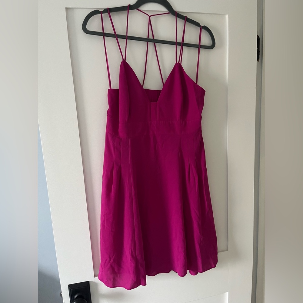 Vibrant Pink/Maroon Strappy Night On the Town Dress